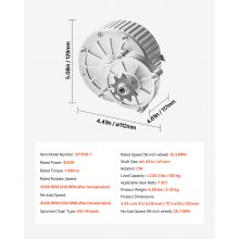 VEVOR 450W Elektrische DC-motor Elektrische motor 3000RPM Snelheidsregelaar