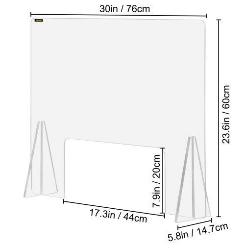 Vevor Sneeze Guard Shield Bureauverdeler 60,96x85,09 Cm Bureauscheidingswand