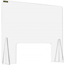 VEVOR Sneeze Guard for Counter 24"x33.5" Acrylic Shield for Desk 0.2" Thick Acrylic Board Acrylic Shield for Counter with Transaction Window Acrylic Sneeze Guard for Cashier Counters, Banks, Restauran