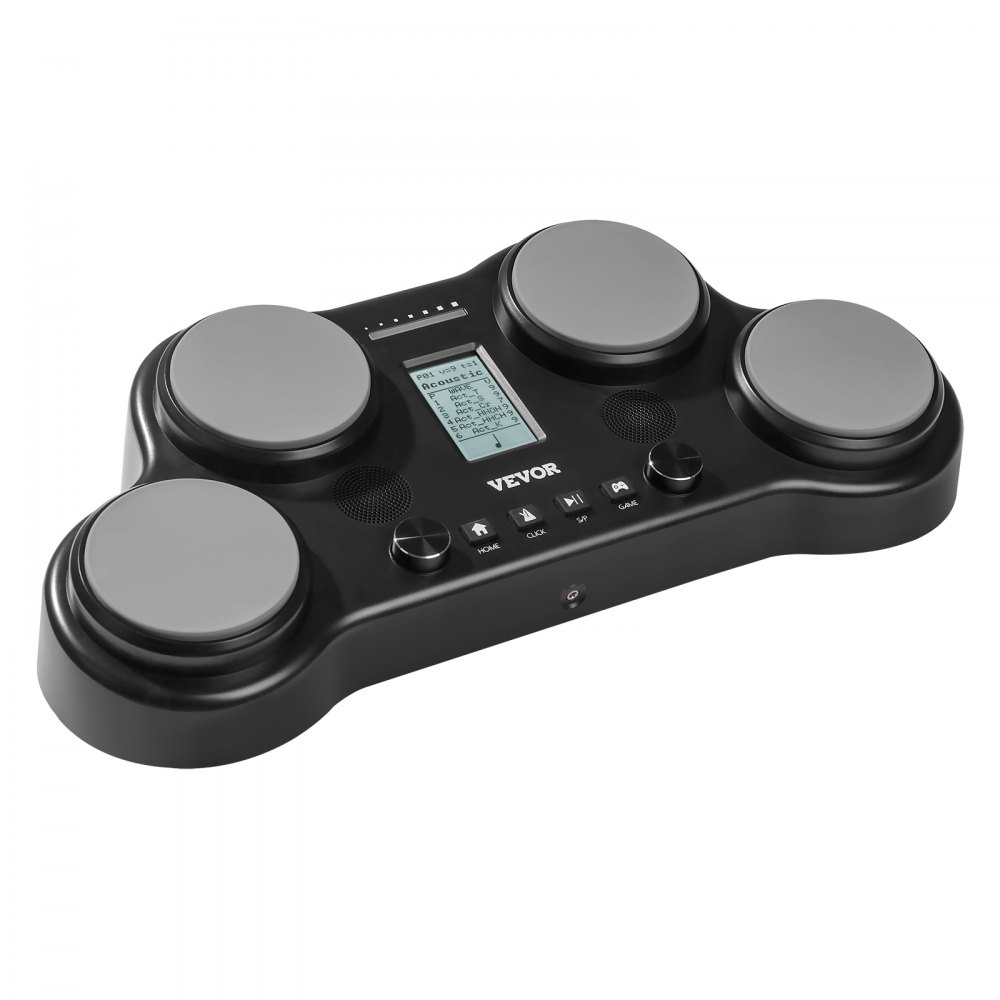 VEVOR Electronic Drum Set, 163 geluiden, elektronisch drumstel met 4 pads, koptelefoonaansluiting, ingebouwde stereoluidsprekers, 5A drumstokken, pedalen, MIDI, instrument voor beginners en professionals