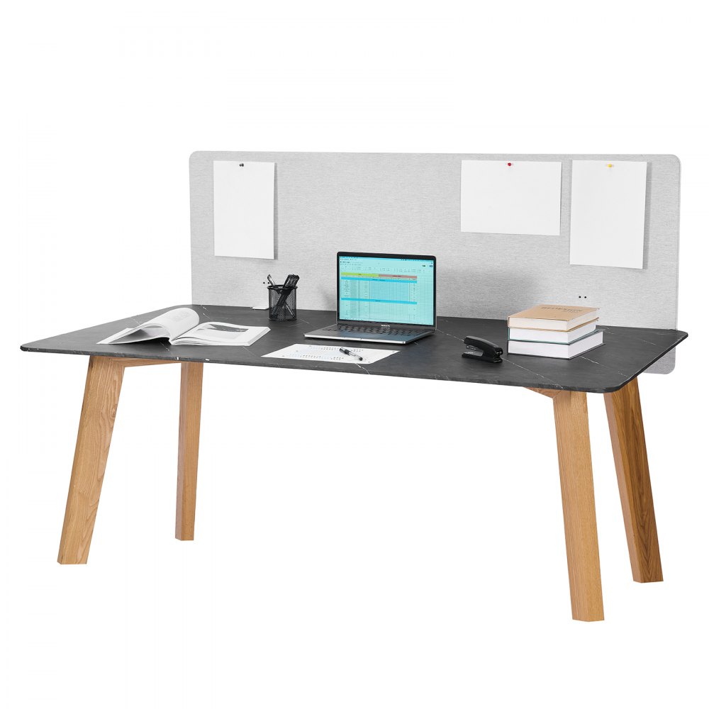 VEVOR Bureau-scheidingswand, privacyscherm, 1524x610 mm, klembaar, geluidsisolerend van PET, ruimteverdeler voor werkplekken met 2 C-klemmen voor kantoor, werkplekken, bibliotheek