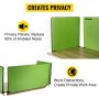 VEVOR Desk Divider 60'' Desk Privacy Panel, 3 Panels Privacy Acoustic Panel, Sound Absorbing Acoustic Privacy Panel, Reduce Noise and Visual Distractions, Lightweight Clamp-on Divider Green