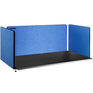 Desktoppartitie Bureauverdeler Partitie 152 cm 3 ST PolyesterVezel Blauw