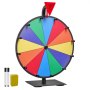 VEVOR Wheel of Fortune (305 mm) 12 Slots Wheel of Fortune met standaard, loterijspellen Winnende Roulette met schoolbordwisser en 2 stiften, 6 kleuren, draaiend prijzenwiel Ideaal voor feestcafés, beurzen