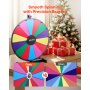 VEVOR 610 mm Spinning Prize Wheel, 14 Slots Spinning Wheel with Stand, Tabletop Win Fortune Roulette with a Dry Erase and 2 Markers, 6 Colors, Easy Assembly, for Party Pub Trade Show Carnival Events