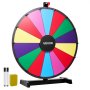 VEVOR 610 mm Spinning Prize Wheel, 14 Slots Spinning Wheel with Stand, Tabletop Win Fortune Roulette with a Dry Erase and 2 Markers, 6 Colors, Easy Assembly, for Party Pub Trade Show Carnival Events
