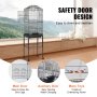 VEVOR flight bird cage with safety door design, main door, auxiliary door, toys. easy to clean.