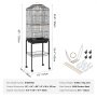 tall VEVOR flight bird cage with 35.6" height and accessories, made of q195 carbon steel.