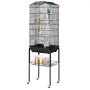 VEVOR Vogelkooi, 45,7 x 35,5 x 151 cm, Vogelvolière met open bovenkant en standaard, Stalen vogelvluchtkooi met uitneembare lade, Parkietenkooi met 4 zitstokken, Papegaaienkooi, Vogelhuis