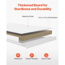 VEVOR Bureau Plank Tafel Organizer Tafel Plank 1-laags Spaanplaat Wit