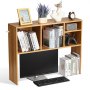 VEVOR Bureau Boekenplank 1-laags Organizer (94 x 24 x 73 cm) Tafelplanken Bureau Organizer Display Plank Gemaakt van Spaanplaat met Antislip Voetjes, voor Kantoor Slaapzaal, Houtkleur
