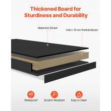 VEVOR Bureau Plank Tafel Organizer Tafel Plank 2-Tier Spaanplaat Zwart