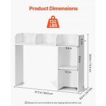 VEVOR Bureau Plank Tafel Organizer Tafel Plank 2-Tier Spaanplaat Wit