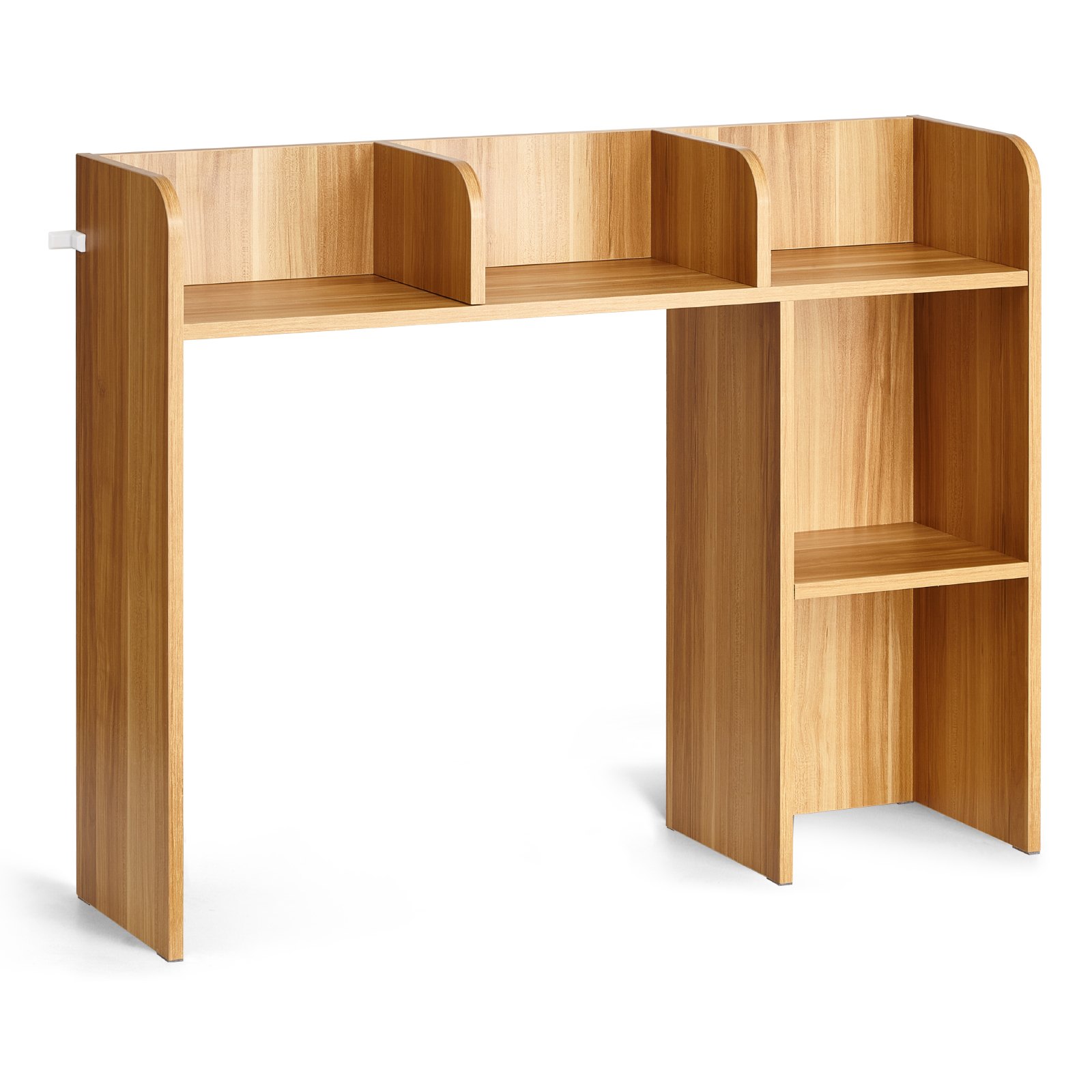 VEVOR Bureau Boekenplank 2-laags Organizer (94,5 x 24,1 x 73,4 cm) Tafelplanken Bureau Organizer Display Plank Gemaakt van Spaanplaat met Antislip Voetjes, voor Kantoor Slaapzaal, Houtkleur