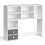 VEVOR Bureau Boekenplank 3-laags Organizer (94 x 25,4 x 79,2 cm) Tafelplanken Organizer Displayplank Gemaakt van Spaanplaat + Melaminepapier, Plank met Antislipvoetjes, voor Kantoor Wit
