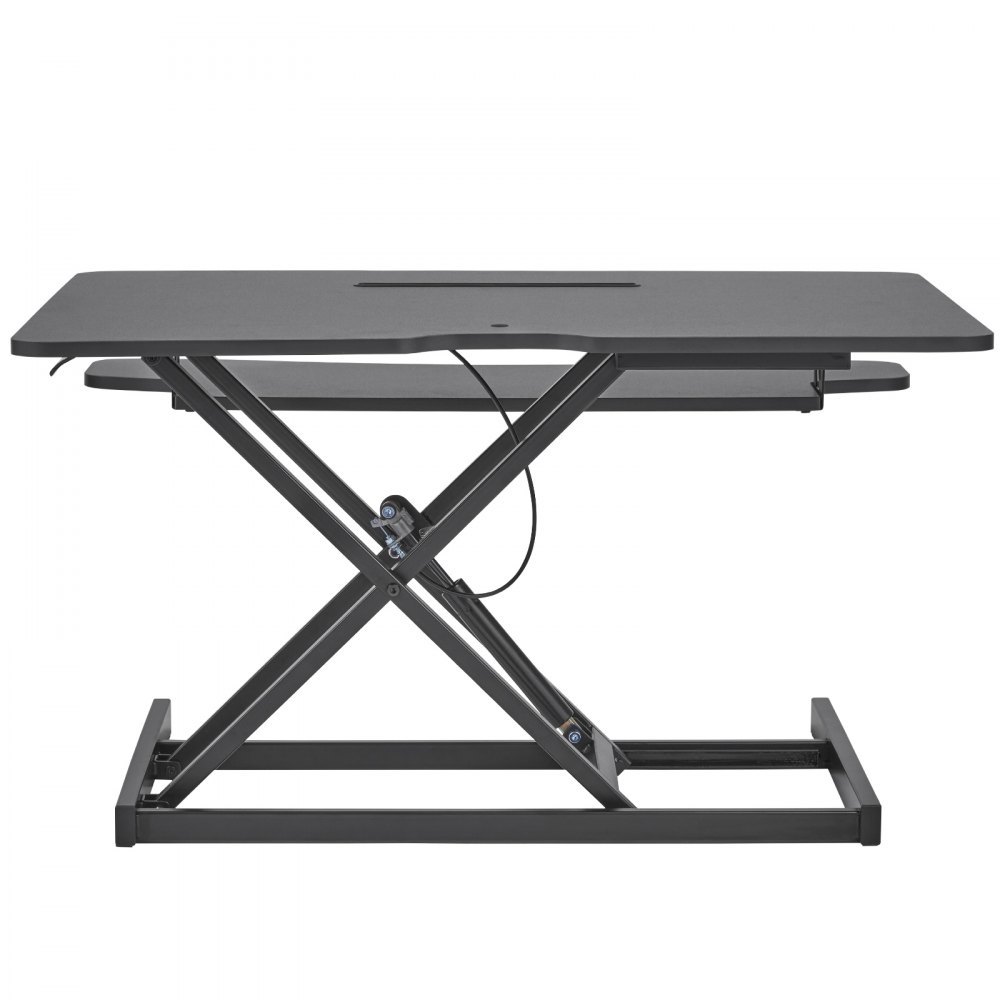 VEVOR Standing Desk Converter, Two-Tier Stand up Desk Riser, 31.5 inch Large Sit to Stand Desk Converter, 5.5-20.1 inch Adjustable Height, for Monitor, Keyboard & Accessories Used in Home Office
