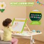 VEVOR 3-in-1 Tabletop Kids Art Easel Double-Sided Magnetic Whiteboard Chalkboard