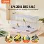VEVOR Bird Cage, 18 in, Small Parakeet Cage, Sturdy Metal Bird Flight Cage, Travel Birdcage with 2 Perches & 2 Feeding Cups, Parrot Cage for Canaries Lovebirds Cockatiels Budgie Pet Toy, White