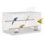 VEVOR Bird Cage, 18 in, Small Parakeet Cage, Sturdy Metal Bird Flight Cage, Travel Birdcage with 2 Perches & 2 Feeding Cups, Parrot Cage for Canaries Lovebirds Cockatiels Budgie Pet Toy, White