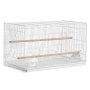 VEVOR Bird Cage, 18 in, Small Parakeet Cage, Sturdy Metal Bird Flight Cage, Travel Birdcage with 2 Perches & 2 Feeding Cups, Parrot Cage for Canaries Lovebirds Cockatiels Budgie Pet Toy, White