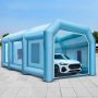 VEVOR Opblaasbare Spuitcabine 12x5x4m Werktent Lakcabine van 210D Oxford-stof 0,4mm PVC met Inflatieventilator en Ventilatieventilator voor het Schilderen van Auto's Kamperen in de Buitenlucht Blauw