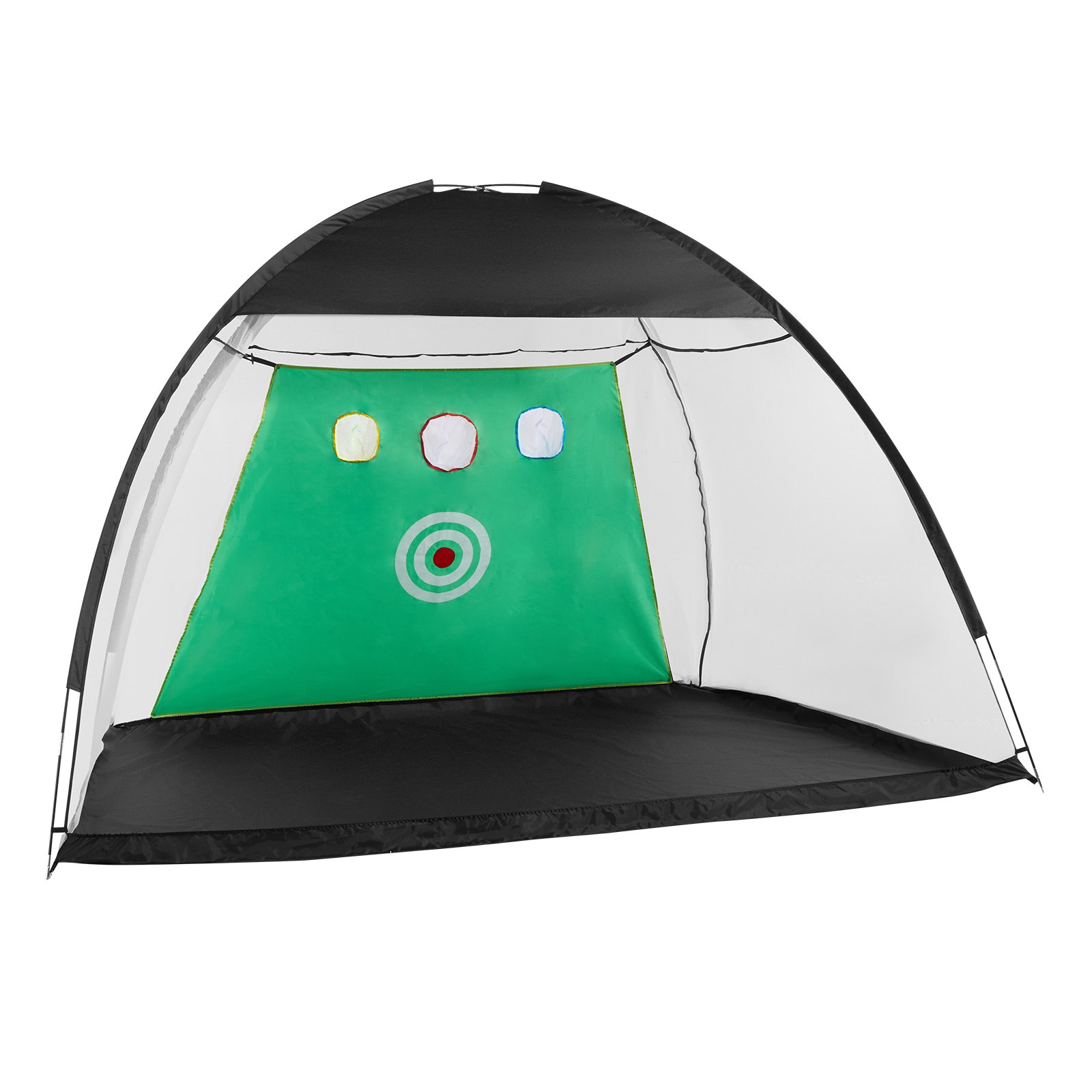 VEVOR Golfnet, 3 x 2,1 m, alles-in-één oefennet voor golf, golfswingtraining voor binnen en buiten thuis, golfhulpnet met doel/grasmat/ballen/tee/draagtas, voor het oefenen van driving en chippen in de achtertuin, cadeau voor mannen