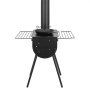 VEVOR Wood Stove, 118 inch, Alloy Steel Camping Tent Stove, Portable Wood Burning Stove with Chimney Pipes & Gloves, 3000in³Firebox Hot Tent Stove for Outdoor Cooking and Heating with 8 Pipes