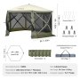 VEVOR Pop-Up Gazebo Tent, Pop-Up Tent met 6-zijdige luifel, zonnescherm met 6 verwijderbare privacy-winddoeken en gaasramen, 12 x 12 voet, snel op te zetten tent met klamboe, legergroen