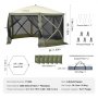 VEVOR Pop-Up Paviljoentent, pop-up tent met 6-zijdige luifel, zonnescherm met 6 verwijderbare privacyschermen en gaasramen, 3,6 x 3,6 meter, snel op te zetten tent met muggennet, legergroen