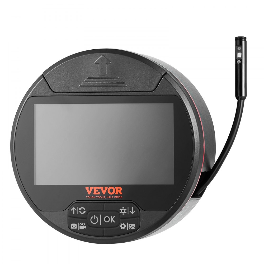 VEVOR Borescope Triple Lens Endoscope Camera with Light, 4.3" IPS Screen Inspection Camera with 8 + 2 Lights, IP67 Waterproof Snake Scope Camera for Automotive, Plumbing (16.4FT Cable, 32GB Card)