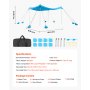 VEVOR strandtent met zonbescherming (UPF 50+) 3 x 3 x 2 m, strandtent met 8 zandzakken, stabilisatiepalen en zandschepjes, draagbare zonnescherm voor gezinsuitjes, kamperen, vissen, blauw