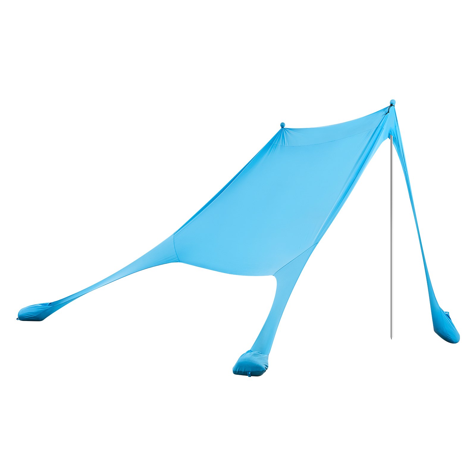 VEVOR strandtent met zonbescherming (UPF 50+), 2,3 x 2,3 x 2 m, strandtent met steunpalen en zandschepjes, draagbare zonnescherm voor gezinsuitjes, kamperen, vissen, blauw
