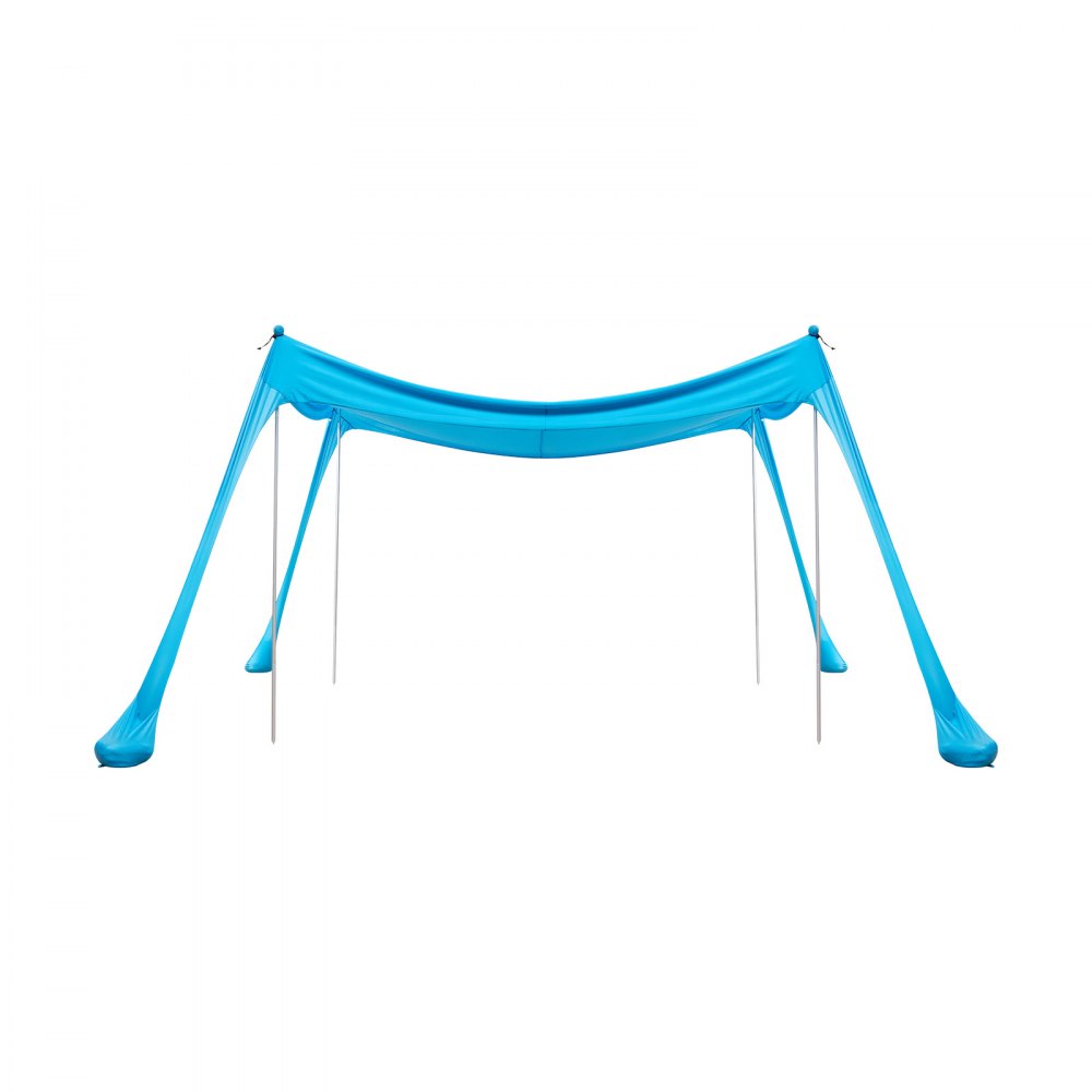 VEVOR Beach Tent Sun Shelter, UPF50+ Sun Protection, 6.6 ft Tall, 10x10 ft, Easy Pop Up Beach Canopy with 4 Sandbags, Stability Poles, Sand Shovels, Portable Shade for Family Outings, Camping, Fishing