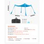 VEVOR strandtent met zonbescherming (UPF 50+) 3 x 3 x 2 m, strandtent met 4 zandzakken, stabilisatiepalen en zandschepjes, draagbare zonnescherm voor gezinsuitjes, kamperen, vissen, blauw