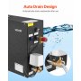 VEVOR stoomgenerator, 7,5 kW stoomgenerator, stoomdouchesysteem met bediening voor sauna, bad, spa, commerciële automatische afvoerset met oververhittings-, droogloop- en overdrukbeveiliging, zwart