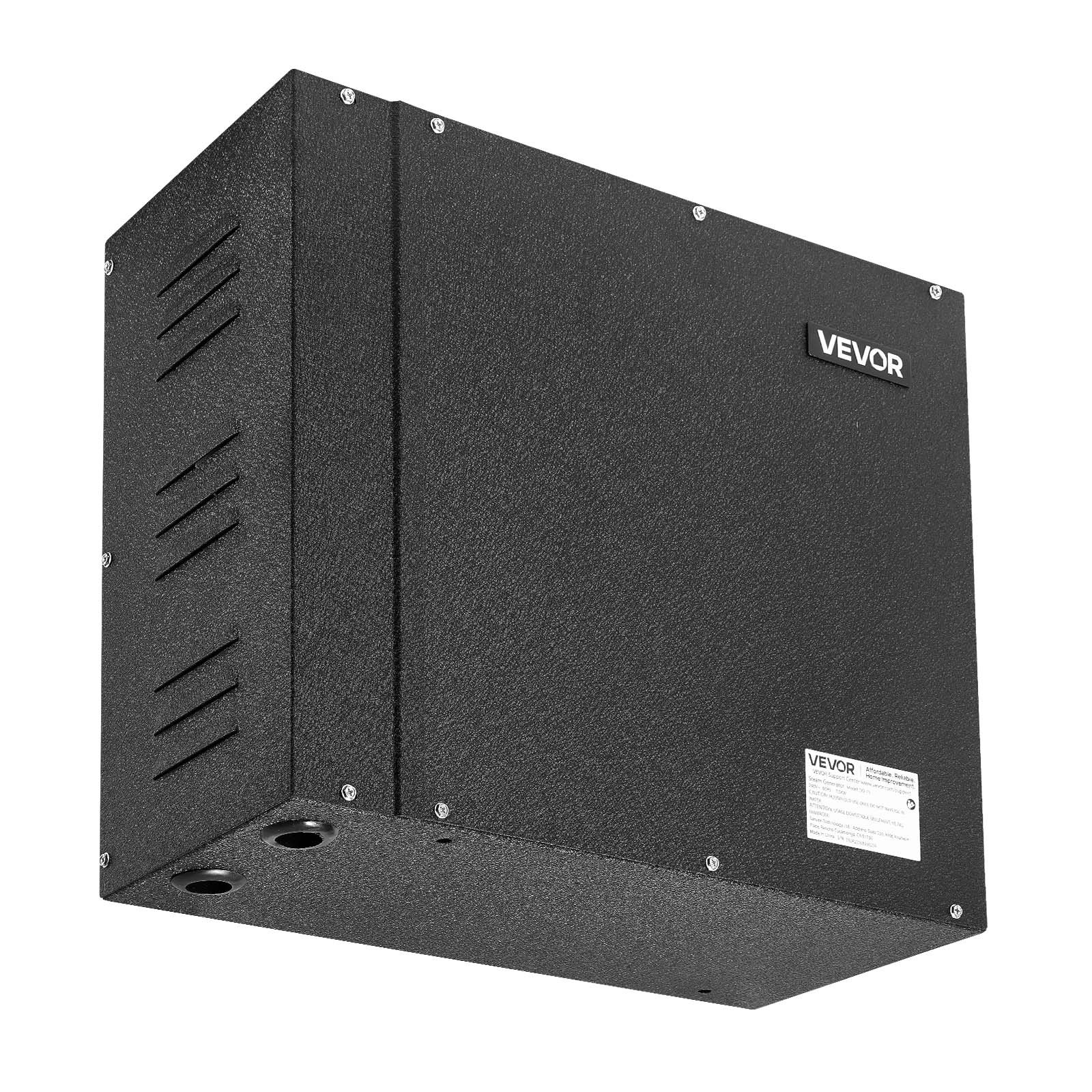 VEVOR stoomgenerator, 7,5 kW stoomgenerator, stoomdouchesysteem met bediening voor sauna, bad, spa, commerciële automatische afvoerset met oververhittings-, droogloop- en overdrukbeveiliging, zwart