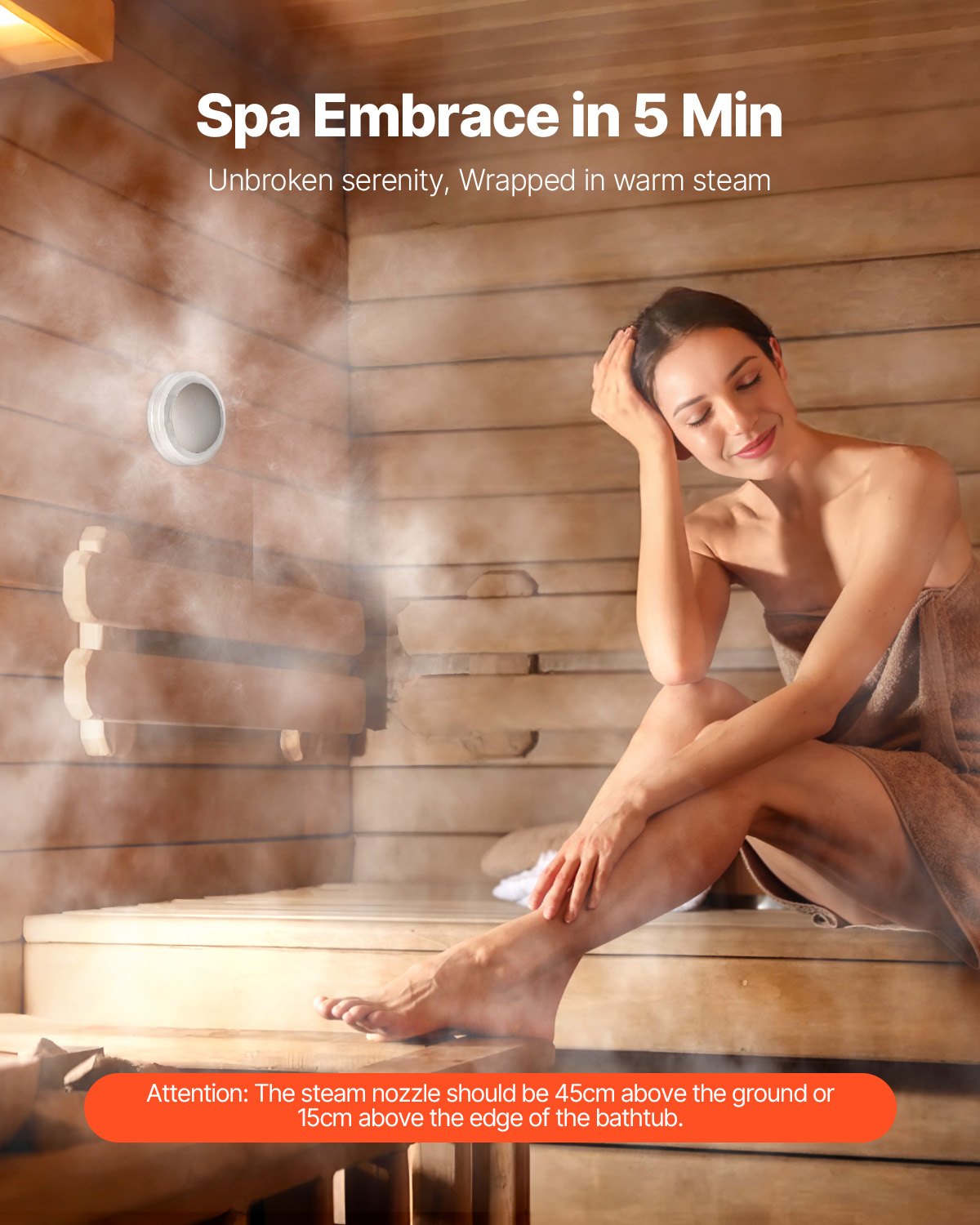 VEVOR stoomgenerator, 7,5 kW stoomgenerator, stoomdouchesysteem met bediening voor sauna, bad, spa, commerciële automatische afvoerset met oververhittings-, droogloop- en overdrukbeveiliging, zwart