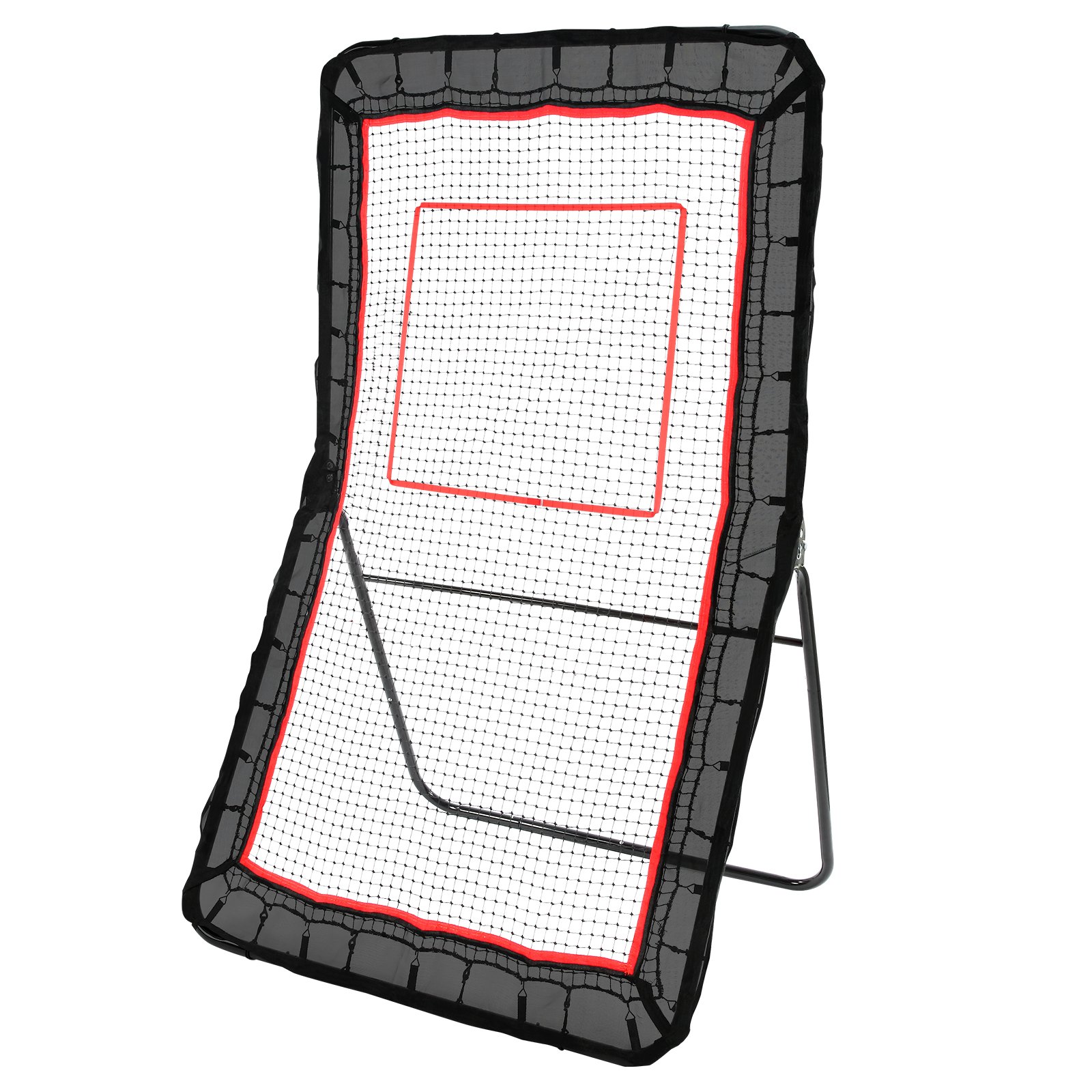 VEVOR Backyard Lacrosse Rebounder, 1,2 x 2,1 m volleybalretournet, pitchback throwback honkbal softbalretour trainingsscherm, verstelbare hoek, schietoefenmuur met doel