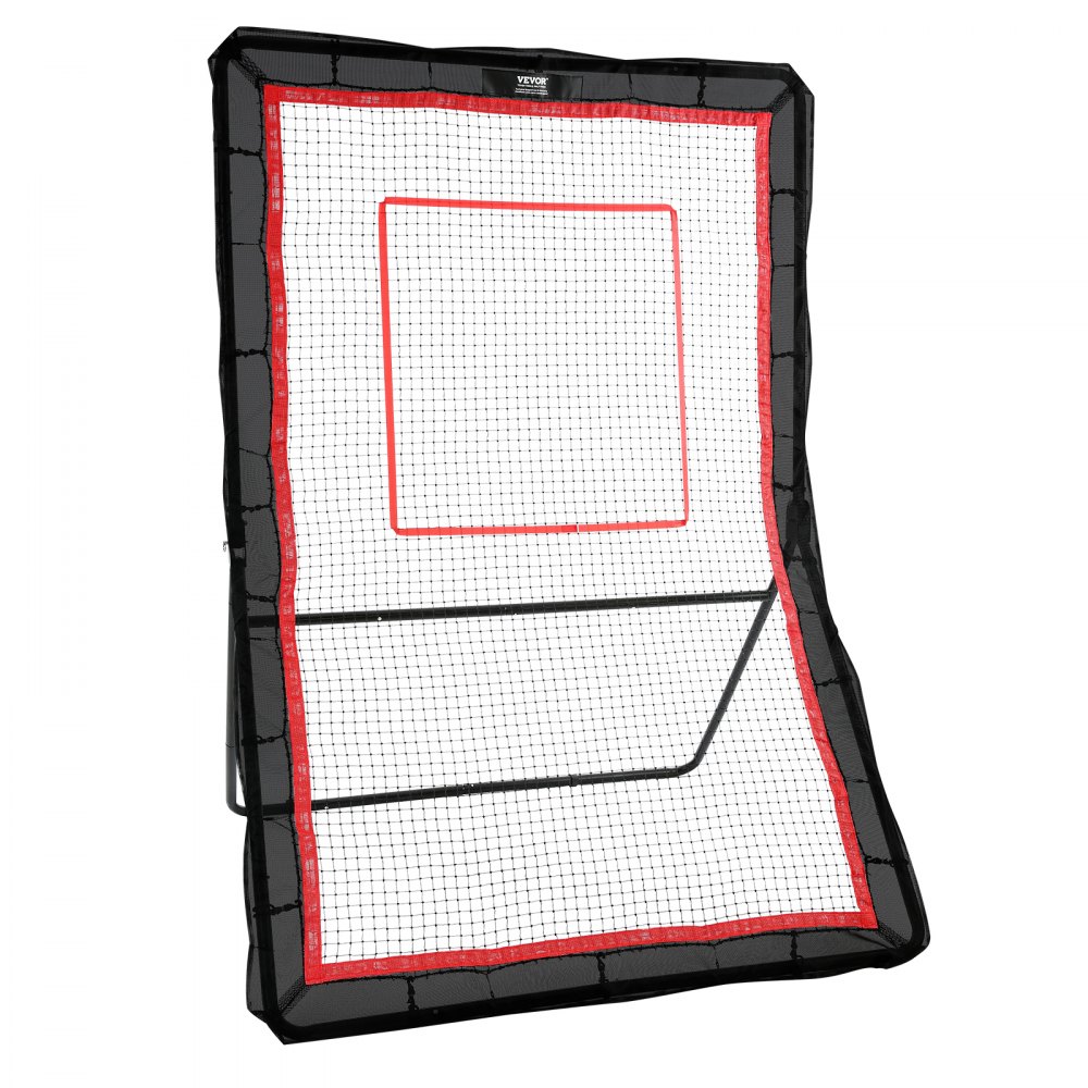 VEVOR Backyard Lacrosse Rebounder, 1,5 x 2,1 m volleybalretournet, pitchback throwback honkbal softbalretour trainingsscherm, verstelbare hoek, schietoefenmuur met doel
