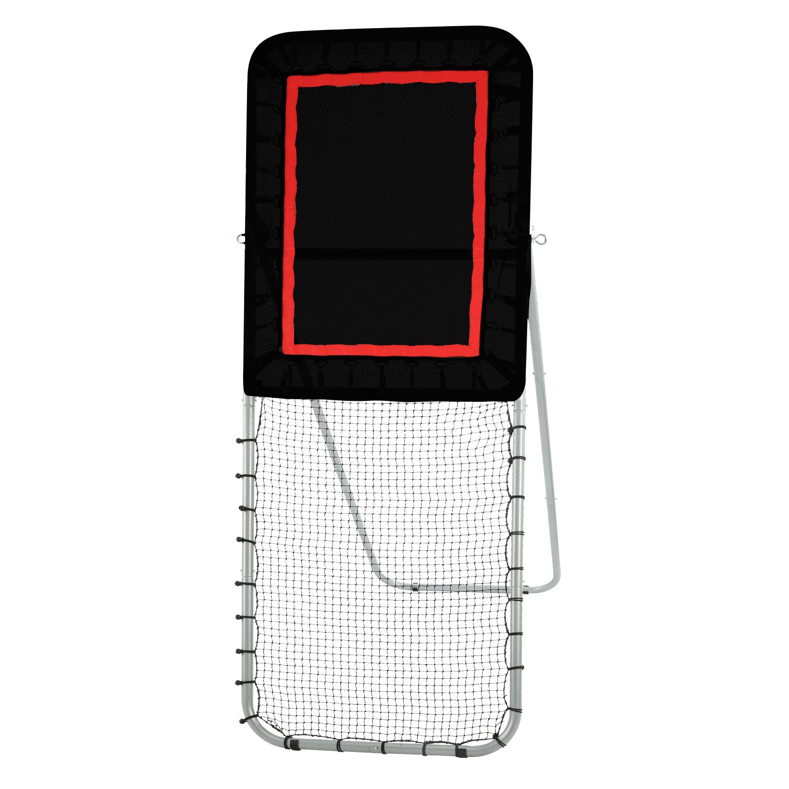 VEVOR Opvouwbare Lacrosse Rebounder voor in de achtertuin, 90 x 240 cm volleybalnet, Pitchback Throwback honkbal-softbalretour trainingsscherm, verstelbare hoek, schietoefenmuur, zwart