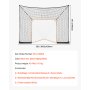VEVOR Hockey and Lacrosse Goal Backstop, 12x9 ft Lacrosse Net with Extended Coverage, Quick Easy Setup Complete Accessories Training Net, Backyard Lacrosse Equipment, for Youth Adult (NET ONLY)