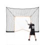 VEVOR Hockey and Lacrosse Goal Backstop, 12x9 ft Lacrosse Net with Extended Coverage, Quick Easy Setup Complete Accessories Training Net, Backyard Lacrosse Equipment, for Youth Adult (NET ONLY)
