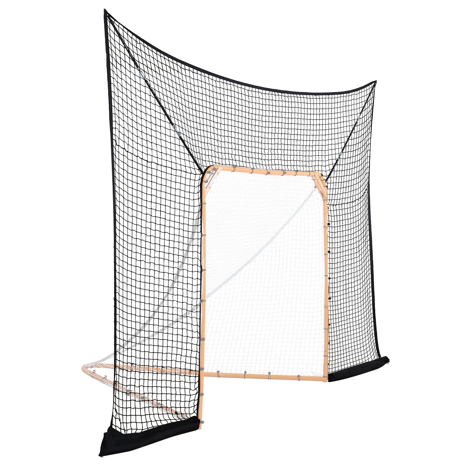 VEVOR Hockey and Lacrosse Goal Backstop, 12x9 ft Lacrosse Net with Extended Coverage, Quick Easy Setup Complete Accessories Training Net, Backyard Lacrosse Equipment, for Youth Adult (NET ONLY)