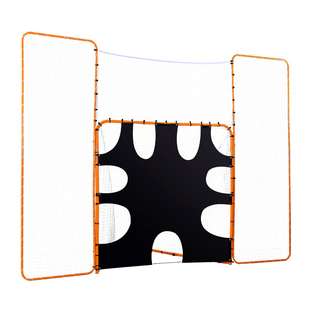 VEVOR 3-in-1 Lacrosse-doel (3,66 x 2,74 m) Groot Lacrosse-net met achterstop en doel, snel en eenvoudig op te zetten rebounder-uitrusting voor in de achtertuin, trainingsnetten met stalen frame