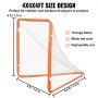 VEVOR Lacrosse Goal, 4' x 4' Small Kids Lacrosse Net, Folding Portable Lacrosse Goal with Carry Bag, Iron Frame Backyard Training Equipment, Quick & Easy Setup, Perfect for Youth Training, Orange