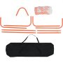 VEVOR Lacrosse Goal, 4' x 4' Small Kids Lacrosse Net, Folding Portable Lacrosse Goal with Carry Bag, Iron Frame Backyard Training Equipment, Quick & Easy Setup, Perfect for Youth Training, Orange