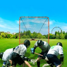 VEVOR Lacrosse-doel, 6' x 6' Lacrosse-net, opvouwbare draagbare lacrosse-trainingsapparatuur in de achtertuin, trainingsnet met stalen frame, snel en eenvoudig op te zetten lacrosse-doel, perfect voor training