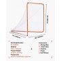 VEVOR Lacrosse-doel, 1,82 m x 1,82 m Lacrosse-net, stalen frame Lacrosse-trainingsuitrusting voor in de achtertuin, draagbaar Lacrosse-doel met draagtas, snelle en eenvoudige installatie, perfect voor training