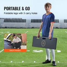 VEVOR 40"X12" Soccer Rebounder Board Portable Soccer Wall with 2 Angles Rebound