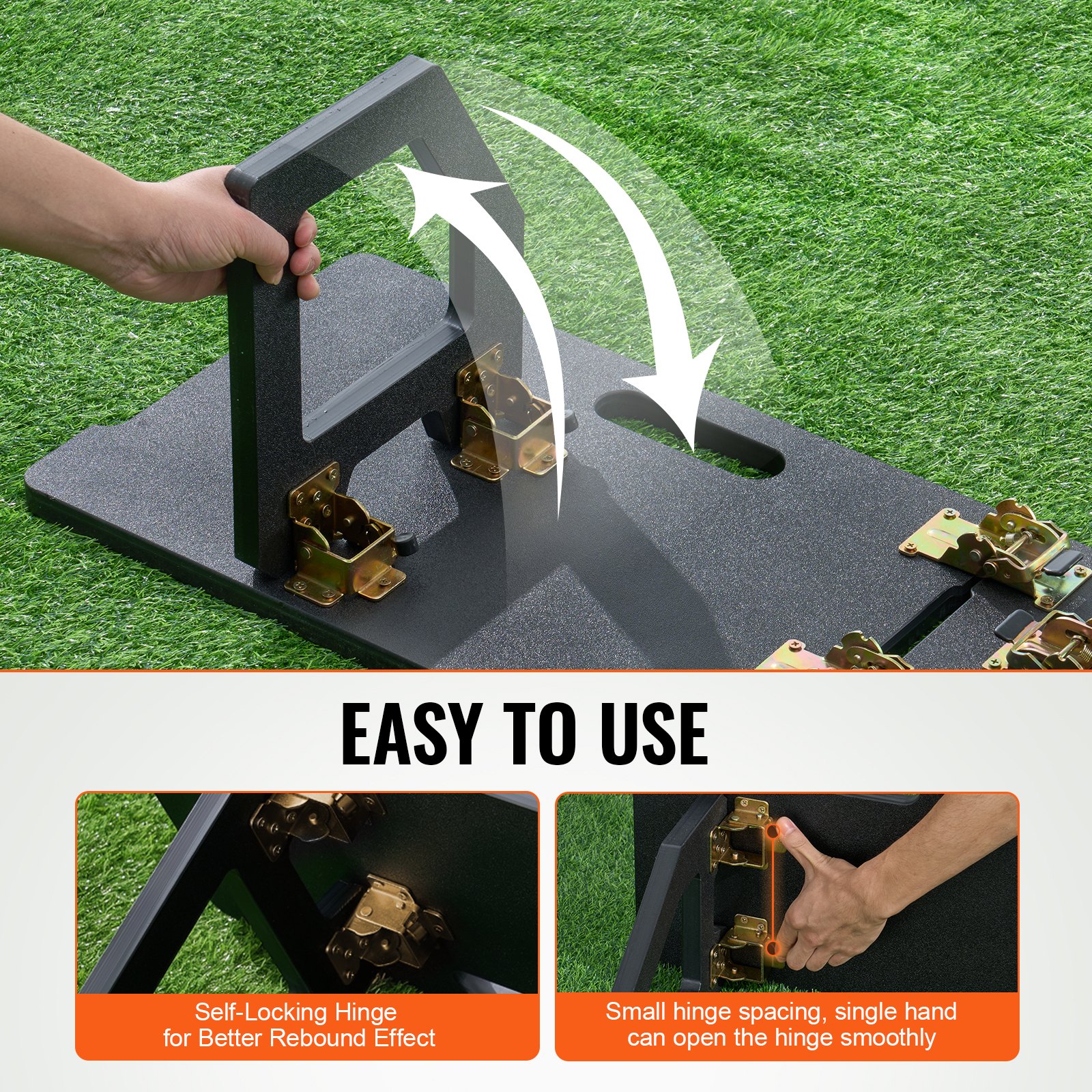 VEVOR Football Rebound Board Opvouwbaar, Draagbare Rebounder Muur 115 x 330 cm, HDPE Rebounder Uitrusting met 2 Rebound Hoeken, Trainingsbord Rebounder Kicker voor Voetbaltraining